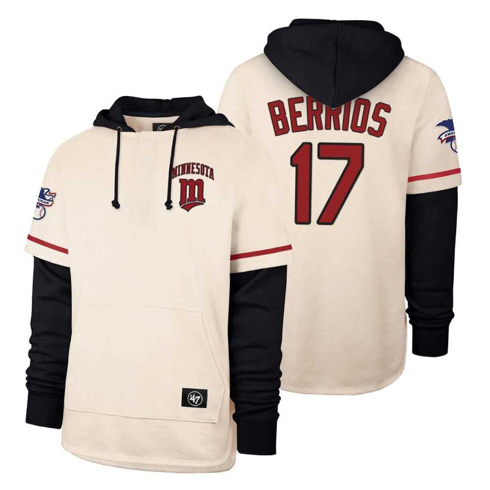 Men Minnesota Twins 17 Berrios Cream 2021 Pullover Hoodie MLB Jersey Men Minnesota Twins 17 Berrios Cream 2021 Pullover Hoodie MLB Jersey